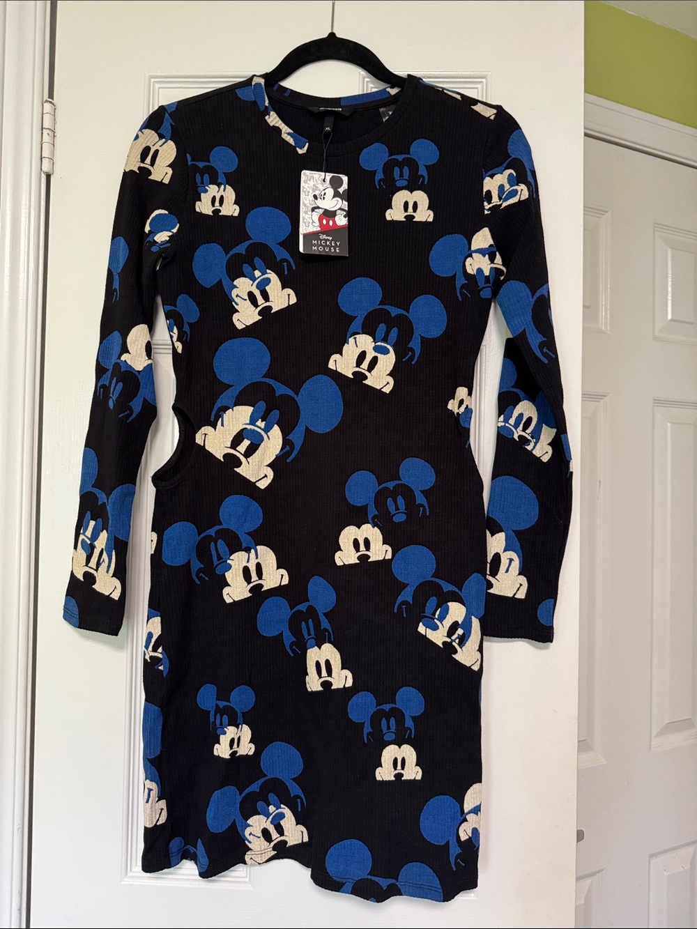 desigual x Disney Black, Blue & Cream Mickey Mouse Long Sleeve Dress